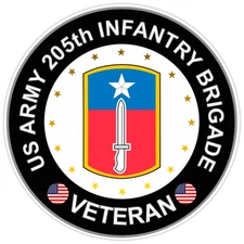 US Army 205th Infantry Brigade Veteran Bumper Sticker Military Vinyl Decal 5"