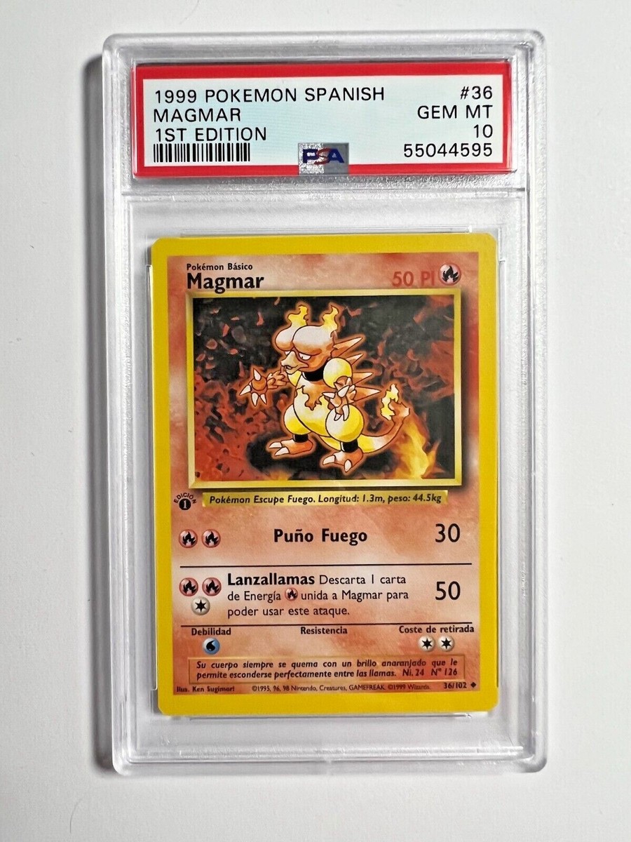 PSA 10 Gem Mint 1st Edition Magmar 1999 Pokemon Base Set PSA 10 Gem Mint 1st Edition Magmar 1999 Pokemon Base Set