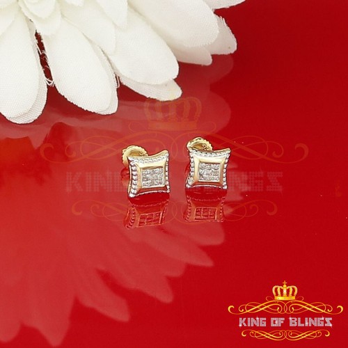 Pendientes de cometa amarilla de plata de ley 925 con diamantes de 0,15 quilates para hombre/mujer - Imagen 1 de 12