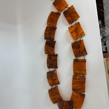 Vintage 70's Tortoise Shell Celluloid Plastic Link Belt Retro Hippie Brown