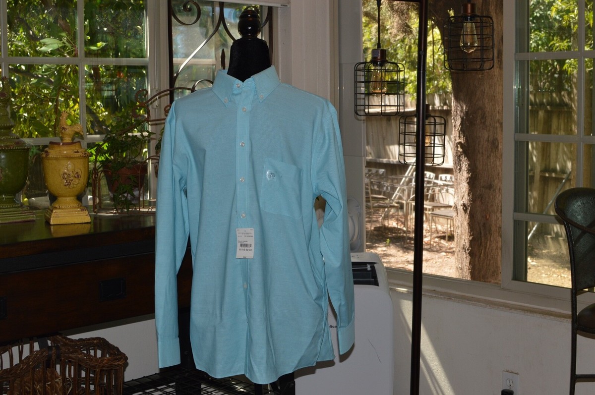 stafford dress shirts for men Stafford Dress Shirt Mens Medium Size 15.5 34/35 Blue Smart Tech Cotton  Stretch