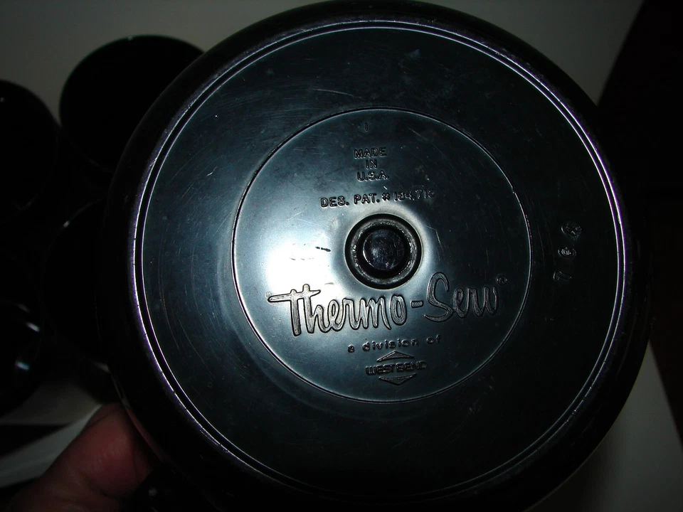 Винтажный MCM Thermo-Serv West Bend Золотой Кувшин Стаканы Крытый Набор Блюдо для Льда - Изображение 4 из 4