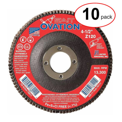 Sait 78009 - 4-1/2'' X 7/8'' Ovation Flap Disc 80G -  (10Pack)