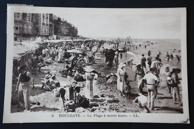 Antique Postcard: Calvados, Houlgate - 8. La Plage à Marée Haute