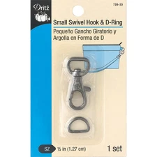 Dritz 728-33  Small Swivel Hook & D-Ring-Gunmetal