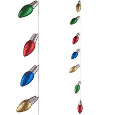 Raz Imports Multicolor Styrofoam Light Bulb Christmas Garland 3 Feet Long