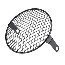 Headlight, 6.5" Motorcycle Side Mount Headlight Round Grill Cover Diagonals