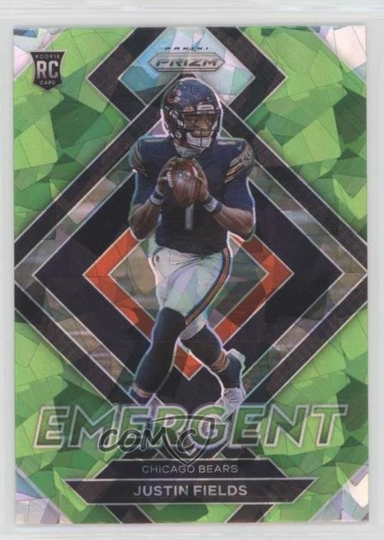2021 Panini Prizm Emergent Green Ice Prizm Justin Fields #E-4 0dk