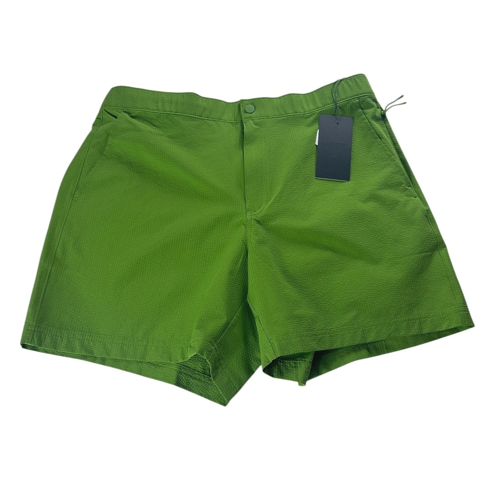 VRST Mens 6" Resort Short Seersucker Green Pulse Relaxed Fit Size Large NWT