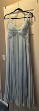 Azazie Raychelle Sky Blue A-Line V-Neck Chiffon Bridesmaids Dress Gown | Size 6