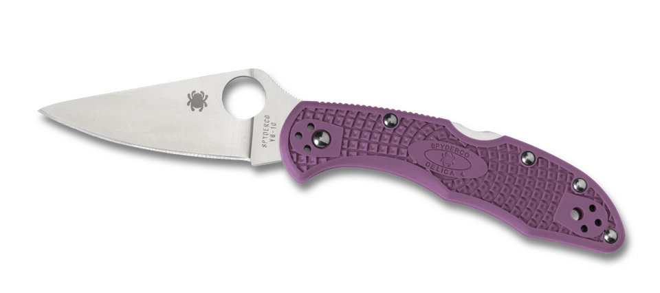 Spyderco Knives Delica 4 Lockback VG-10 Stainless C11FPPR Purple Pocket Knife - Image 3 of 4