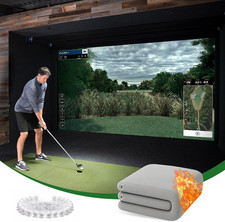 Gray Fireproof Golf Simulator Impact Screen, 3D Air Mesh Impact Screen for Golfs