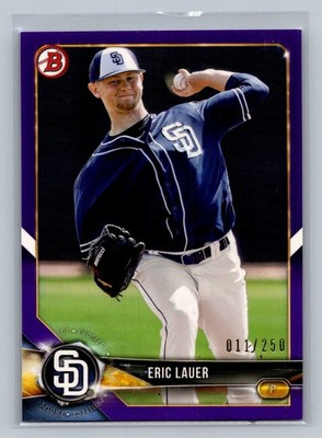 2018 Bowman #BP18 Eric Lauer Prospects Purple #/250