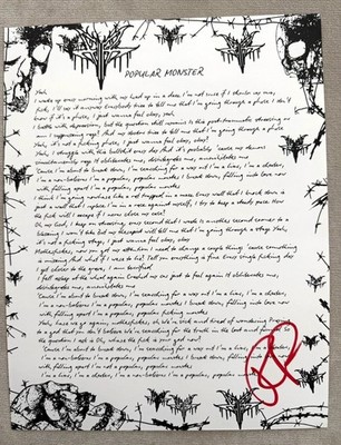 Falling in Reverse Popular Monster Record Lyric Sheet Insert Rock Metal