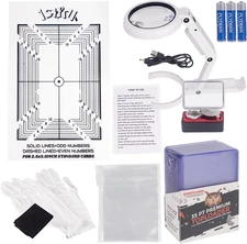 Sports Card Grading Kit,Card Grading Centering Tool Set,LED Magnifying Table Lam
