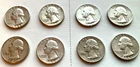 90% Silver Washington Quarter Lot (8) - 1964D (6) and 1964 (2)