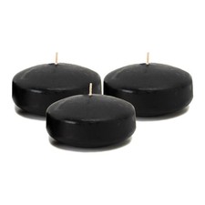 3 Pack Unscented Floating Candles 2 Inch Black Water Centerpiece Decor
