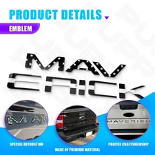 Tailgate Insert Letters for 2022-2025 Maverick Raised Emblem Black American Flag