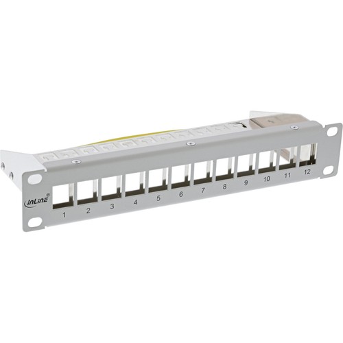 3x InLine 10" Patchpanel Leerblech 12-fach, für Keystone Module, 1HE, RAL 7035 g