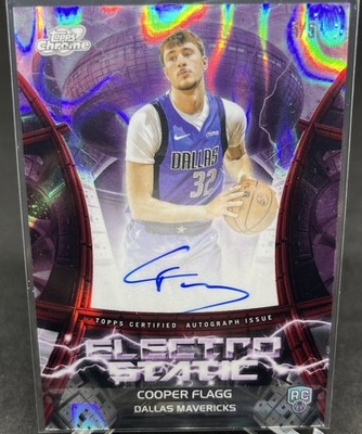 COOPER FLAGG 2025-26 TOPPS COSMIC ELECTROSTATIC RED 5/5 ROOKIE ON CARD AUTO SSP