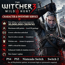 The Witcher 3 Wild Hunt NG+ Character & Gear Service PS4 PS5 Switch Switch 2