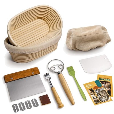 Oval Banneton Bread Proofing Basket Set