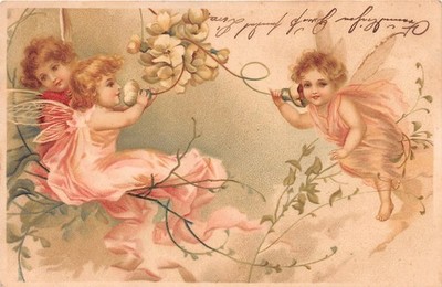 10903) Nice Postcard with Small Angels/Cherubs expired 1901