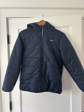 Patagonia Jacket Youth L Blue Reversible Ready Freddy Hoodie Deep Pile Fleece