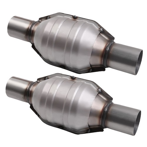 2x 2.25" Inlet/Outlet Universal Catalytic Converters Stainless Steel 13" Length - Picture 2 of 14