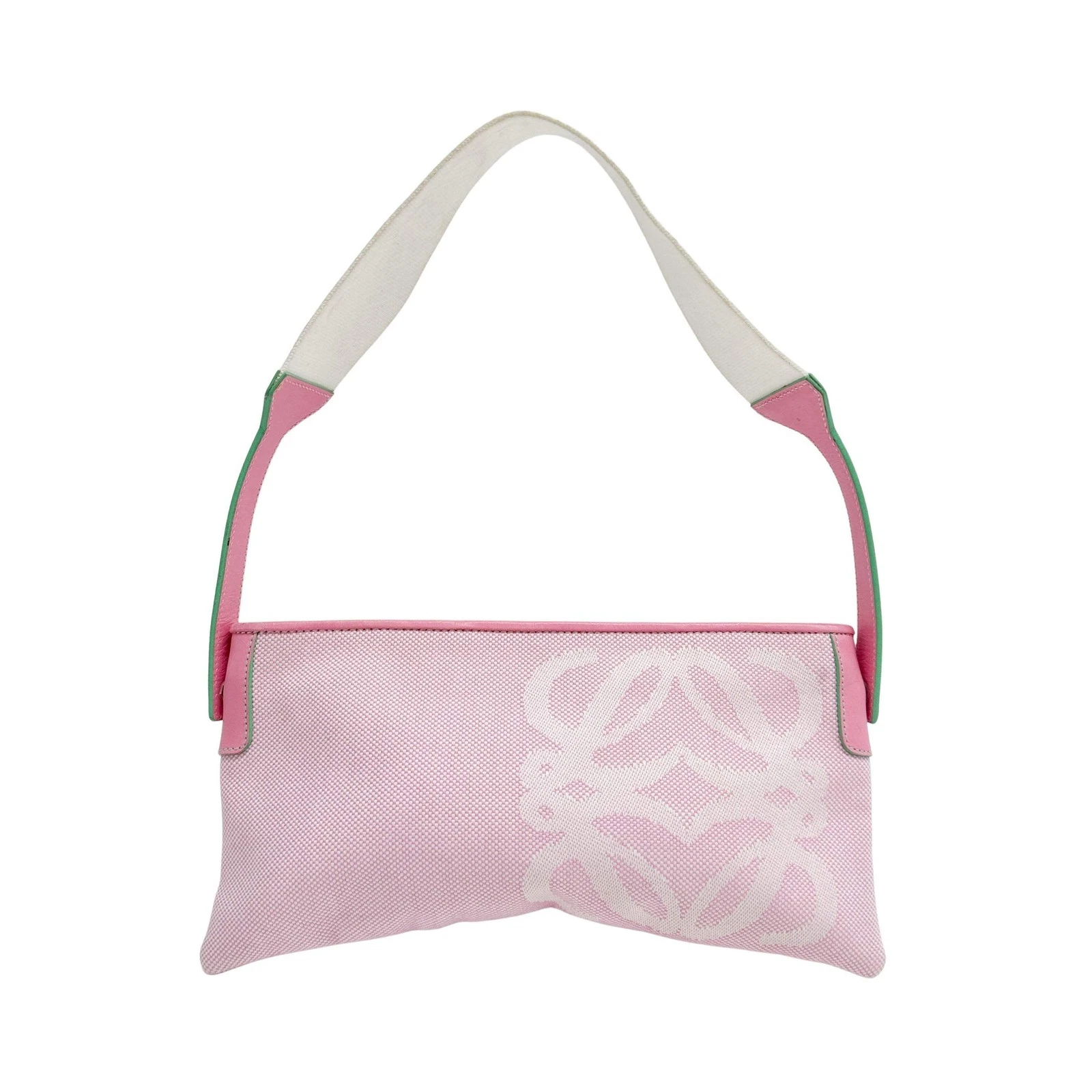 Loewe — LOEWE Anagram Pochette Pink Cotton Shoulder Bag