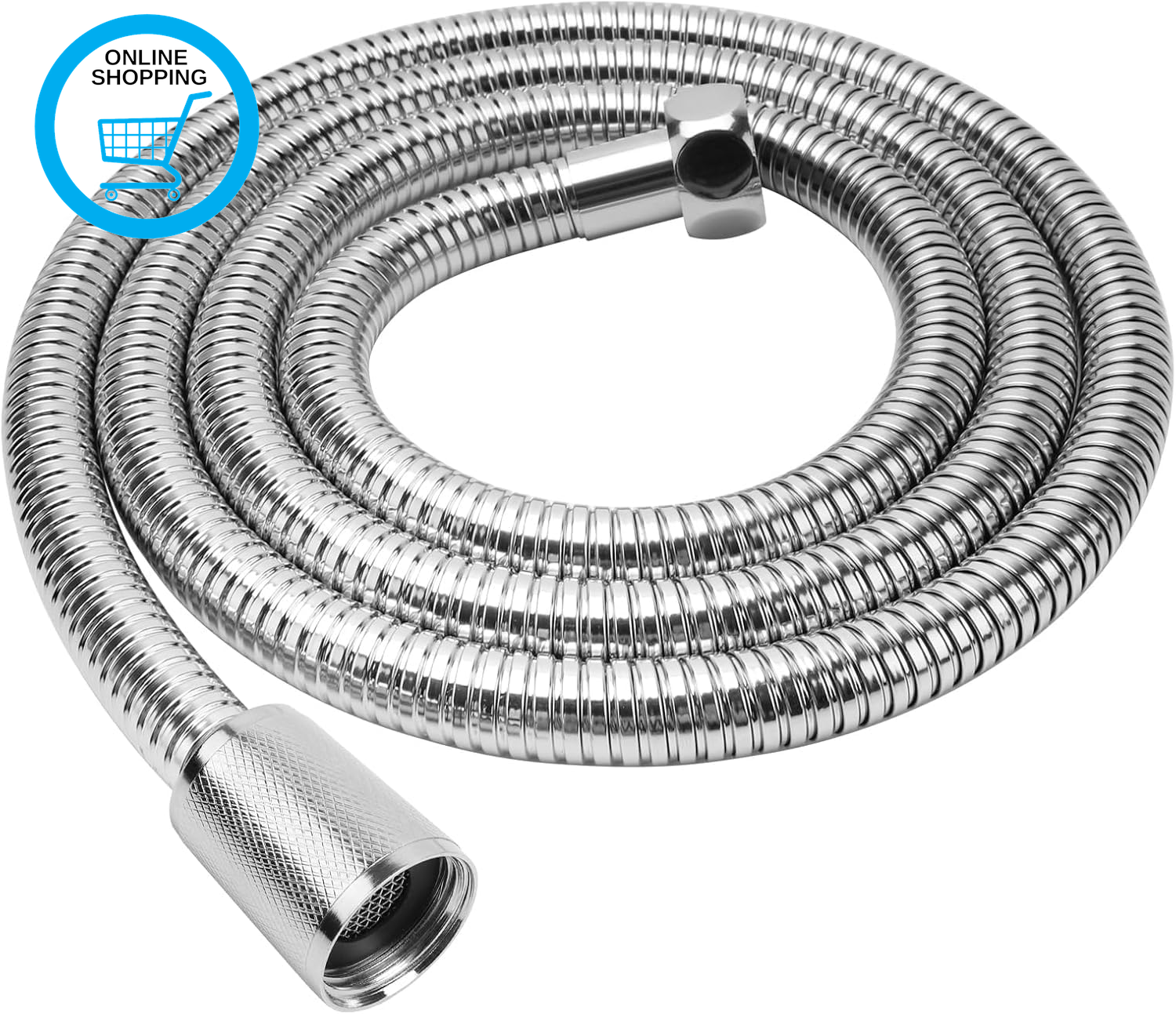 Stainless Steel 1.6M Shower Hose,Leakproof,All Copper Connectors,Universal Stand