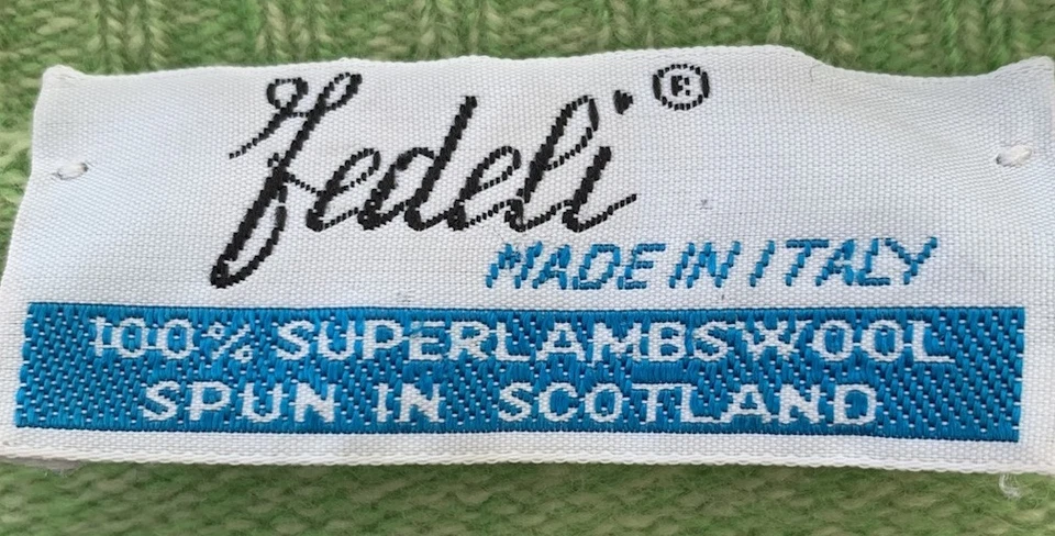 Fedeli Made in Italy Green Wool Sweater – Size 44 (Fits XL) – Superlambswool#Z40 - image 4 of 4