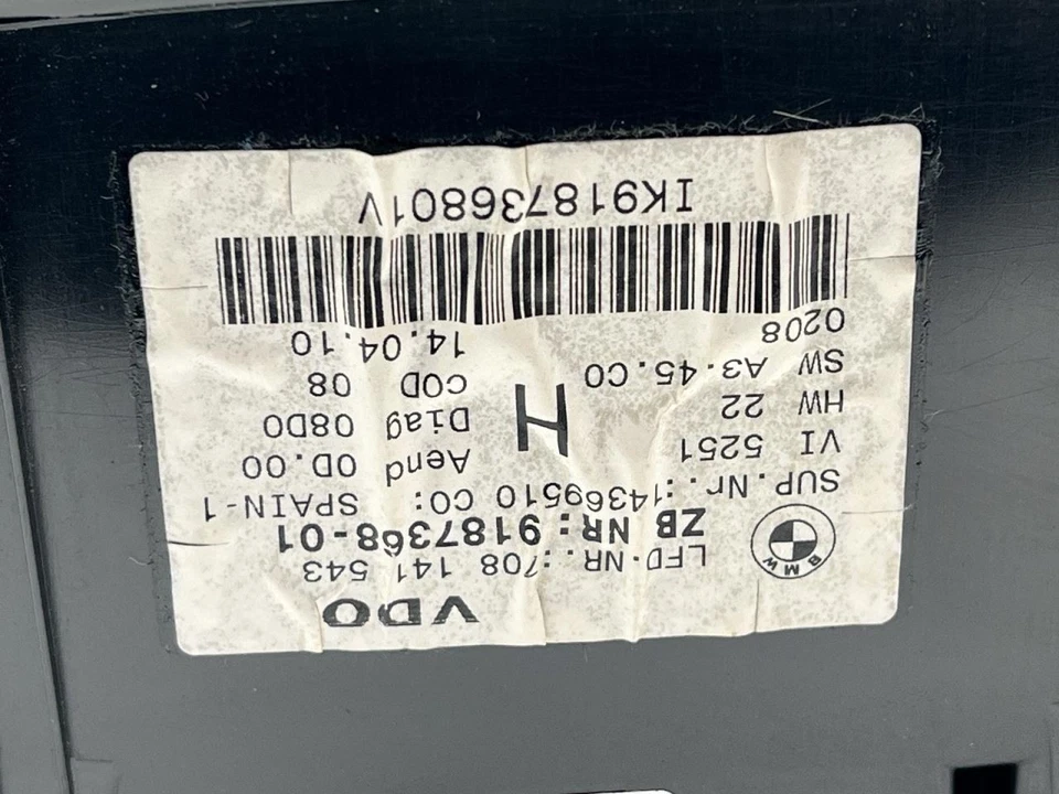 BMW 335i 2007-2013 velocímetro MPH negro 3,0 L tracción trasera 61 k 44540 Foto 2 de 4