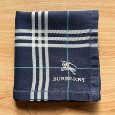 VINTAGE HANDKERCHIEF BLUE PLAIDS  CHECKS MEN'S POCKET SQUARE COTTON 18" B0967