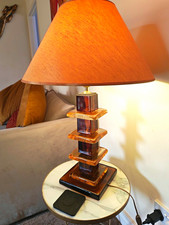 Beautiful Amber & Brown Glass lamp bought in an antique shop in France