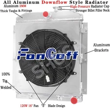 4 Row Radiator&Shroud Fan For 1947~1954 Chevy 3100 3600 3700 3800 3900 Truck L6