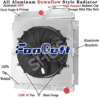4-Row Radiator&Shroud Fan For 1947-1954 Chevy 3100 3600 3700 3800 3900 Truck L6