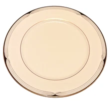 Lenox Erica Debut Collection White Bone China Dinner Plate Black Gold Trim 10.5"