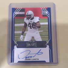 Leaf 2022 Draft Autographs Jesse Luketa Blue #BA-JL1 Rookie Football Card. rookie card picture