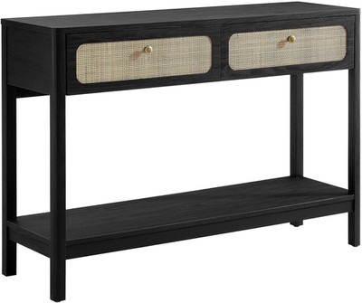 Chic Black Wood Entryway Console Table -  Chaucer Collection