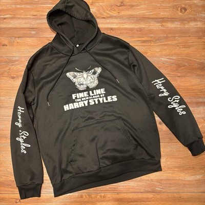 Harry Styles  Fine Line  Album Hoodie Black Butterfly Graphic Sweatshirt Size M