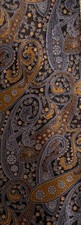 ERMENEGILDO ZEGNA MEN'S  DESIGNER SILK TIE BLACK BROWN, PAISLEY,  MADE IN ITALY