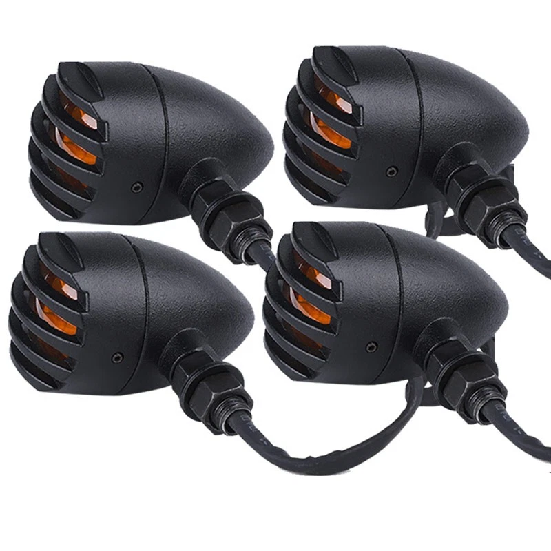 Señales de giro de bala de parrilla de motocicleta para Harley Dany Café Racer Bobber Chopper Foto 4 de 4