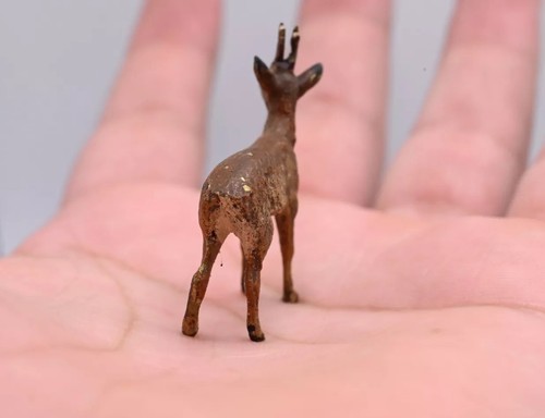 Cerf ancien en bronze peint à froid autrichien Vienne de grande collection - Photo 2/10