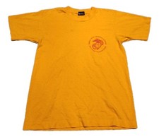 Vtg Wisconsin Marines Single Stitch Tee Shirt Screen Stars USA Made Funny Size M