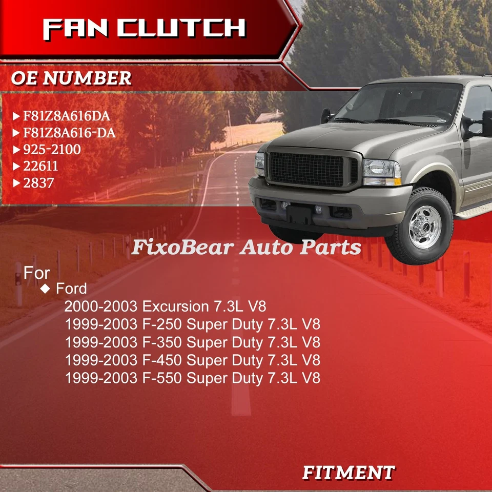Fan Clutch For Ford Excursion F150 F250 F350 F450 F550 Super Duty 1999-2003 2837 - Image 2 of 4