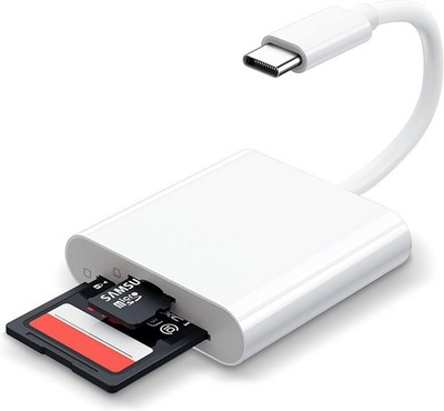 USB-C-SD-Kartenleser für iPhone 15 16/iPad/MacBook/Mac, USB-C Typ C 