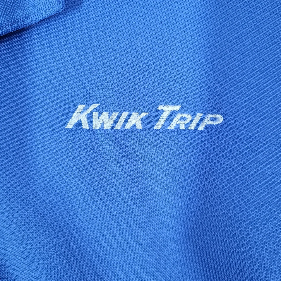 Kwik Trip Polo Shirt Men’s 3XL Blue Polyester Outfitters Workwear Lands' End - Image 3 of 4