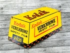 VINTAGE 12x12" KODAK FILM MOTOR OIL PORCELAIN SERVICE PUMP STATION GAS SIGN