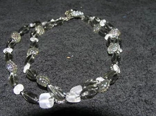 Vintage Smoky Gray Molded Plastic Double Strand Choker